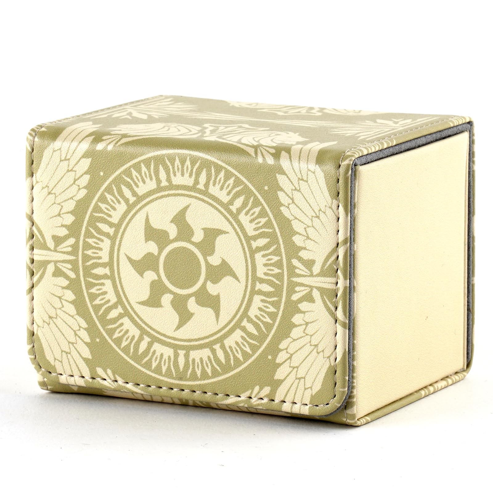 MTGPRO Yellow PU Leather Deck Box – Holds 120+ Sleeved Cards with Magnetic Closure