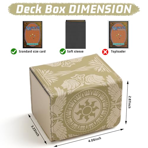 MTGPRO Yellow PU Leather Deck Box – Holds 120+ Sleeved Cards with Magnetic Closure