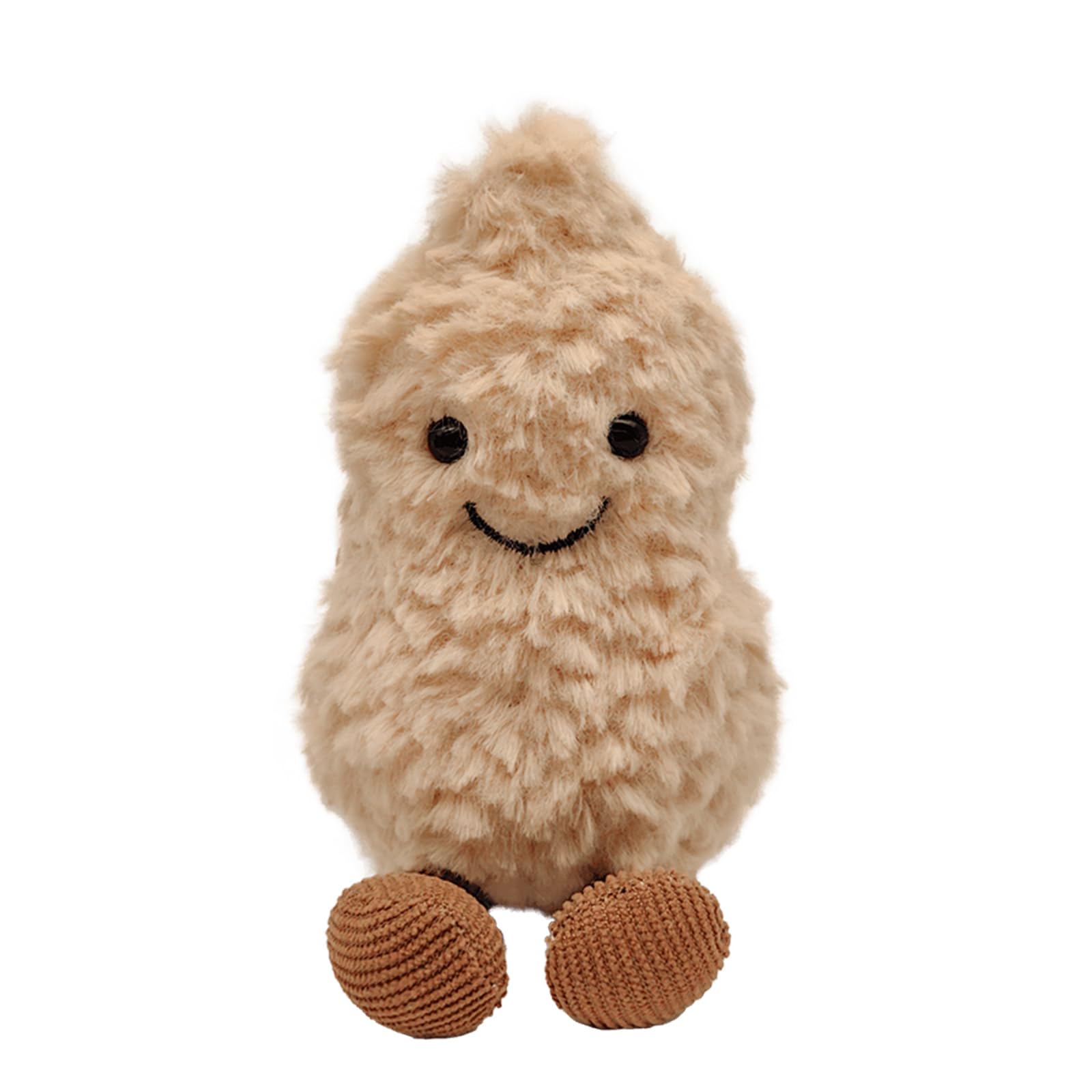 MUALML 6" Peanut Plush Toy with Legs – Soft Stuffed Animal, Keychain, Funny Food Gift for Kids