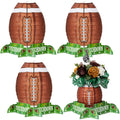 Mudder 4-Pack Football Paper Lantern Centerpieces with Stands - 12 Inch Brown American Soccer Ball Decor for Game Day Parties