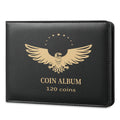 MUDOR Coin Collection Holder Book: PVC-Free 120 Pockets, PU Leather Cover for Half Dollar & Silver Dollar Coins