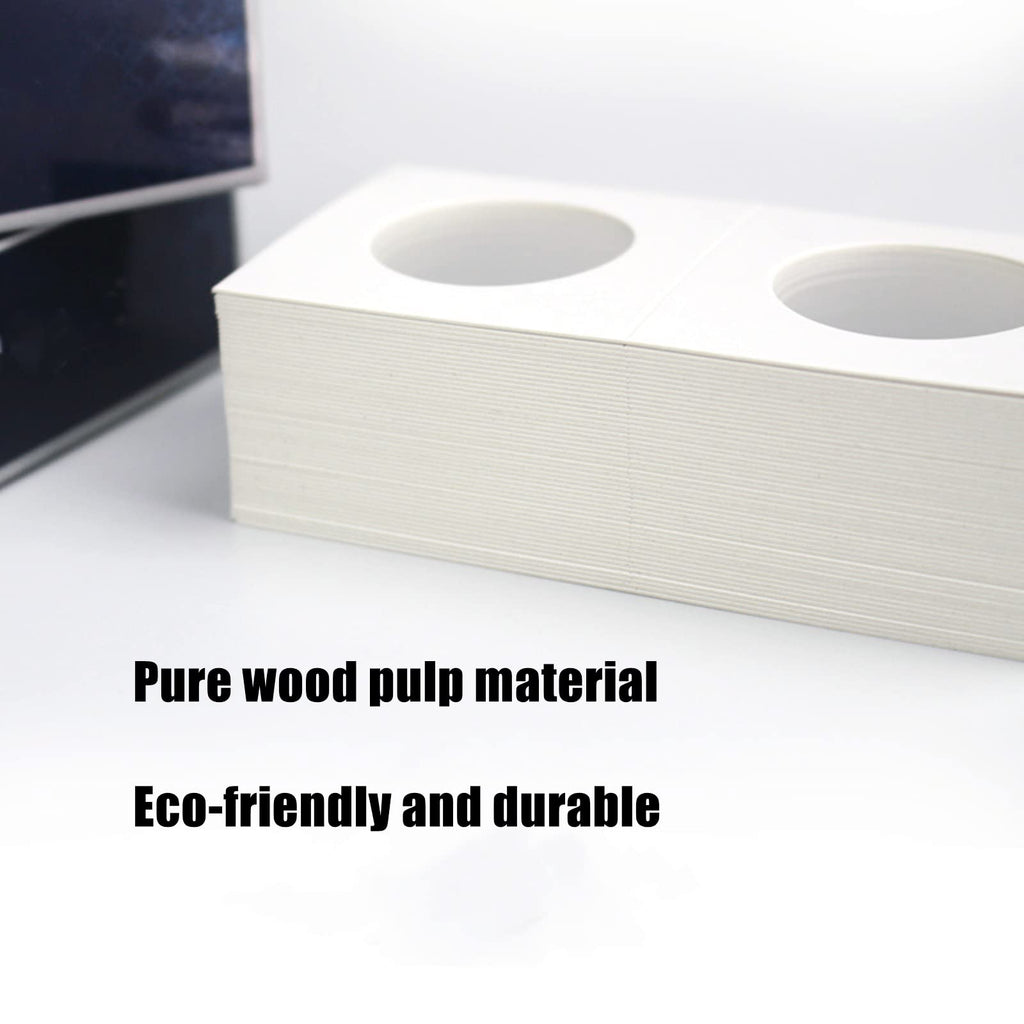 MUDOR Upgraded 200 Pack 2x2 Coin Flips for Dime, Cardboard Mylar Holders - 17.9mm Window