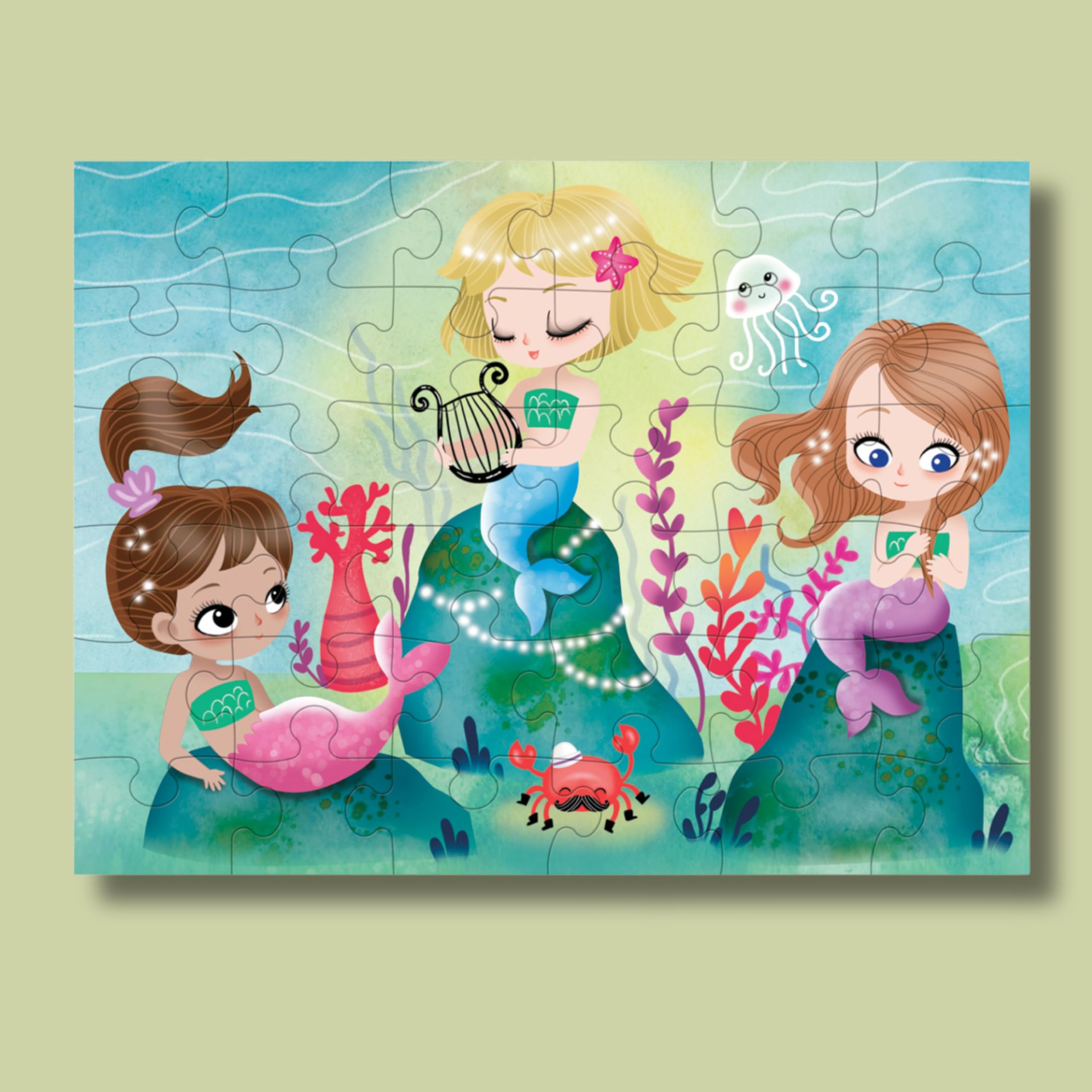 Mudpuppy Mermaids 36-Piece Jigsaw Puzzle – Travel-Friendly Underwater Scene for Kids Ages 3+