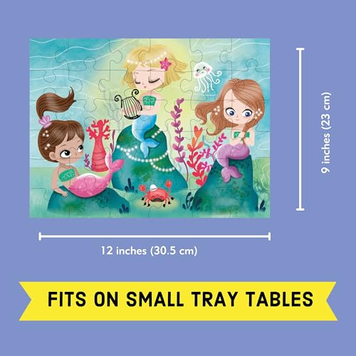 Mudpuppy Mermaids 36-Piece Jigsaw Puzzle – Travel-Friendly Underwater Scene for Kids Ages 3+