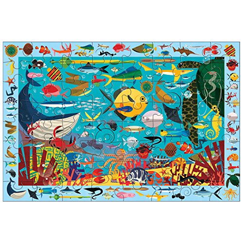 Mudpuppy Ocean Life Search & Find Puzzle – 64 Piece Jigsaw with Over 40 Hidden Sea Creatures