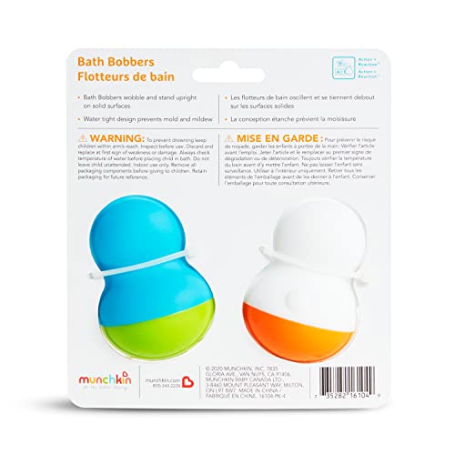 Munchkin Bath Bobbers Polar Bear and Penguin Mold-Free Bath Toys for Babies and Toddlers 6+ Months
