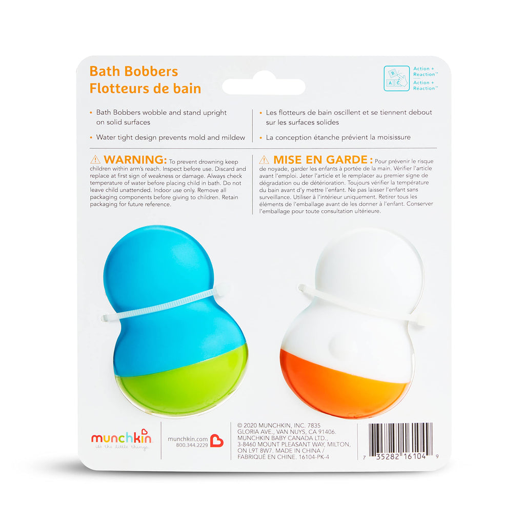 Munchkin Bath Bobbers Polar Bear and Penguin Mold-Free Bath Toys for Babies and Toddlers 6+ Months
