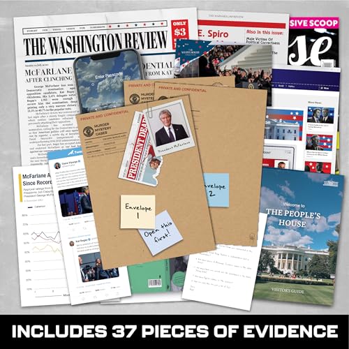 Murder at the White House: Cold Case Murder Mystery Game for Adults – 37 Evidence Pieces, 150 Min, 1-10 Players