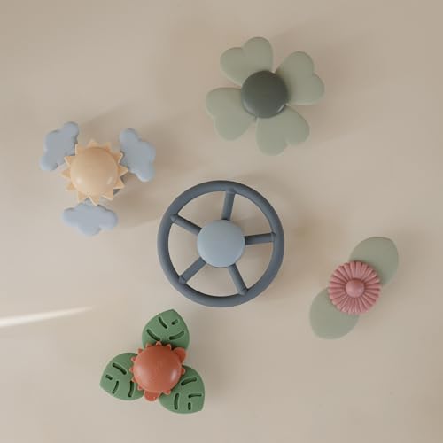 mushie Blossom Suction Spinner Toy – Sensory Toy for Toddlers, Bath & On-the-Go Play