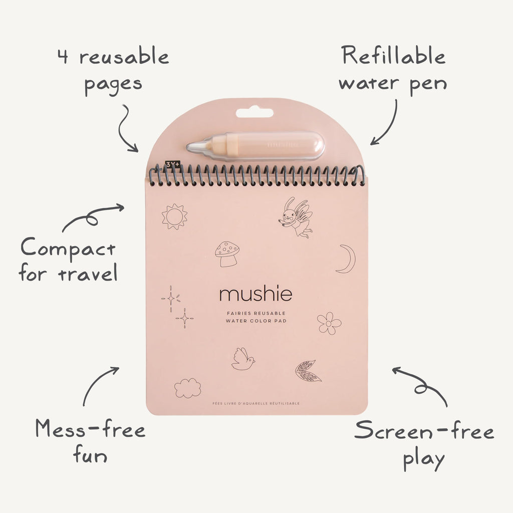 mushie Fairies Reusable Water Color Pad – Mess-Free Fairy Tale Activity for Toddlers