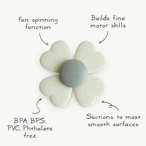 mushie Lucky Suction Spinner Toy – Sensory Dinosaur Toy with Food-Grade Silicone Leaves