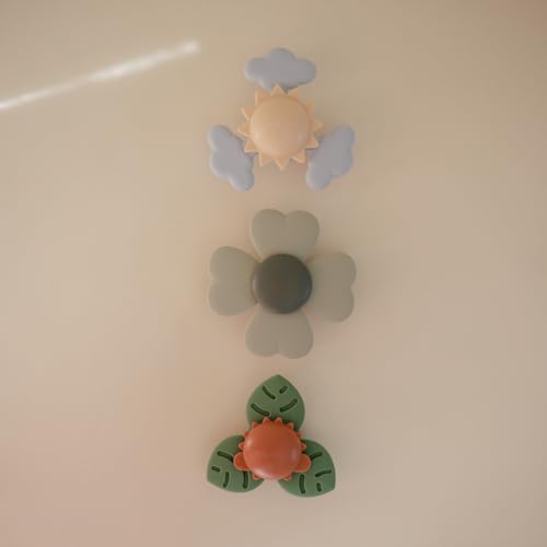 mushie Lucky Suction Spinner Toy – Sensory Dinosaur Toy with Food-Grade Silicone Leaves