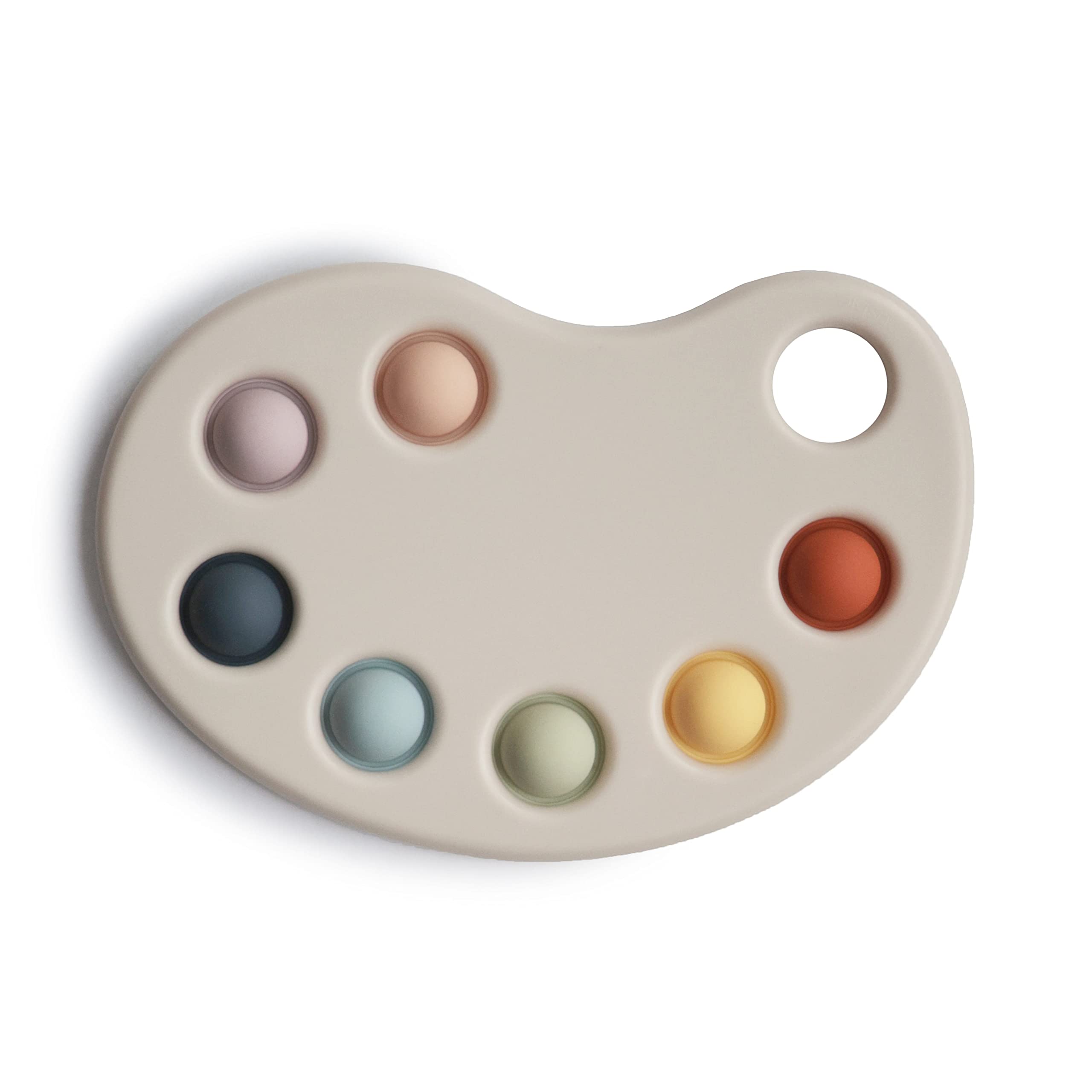 mushie Paint Palette Press Toy – Soft Silicone Pop Fidget for Baby Sensory Play