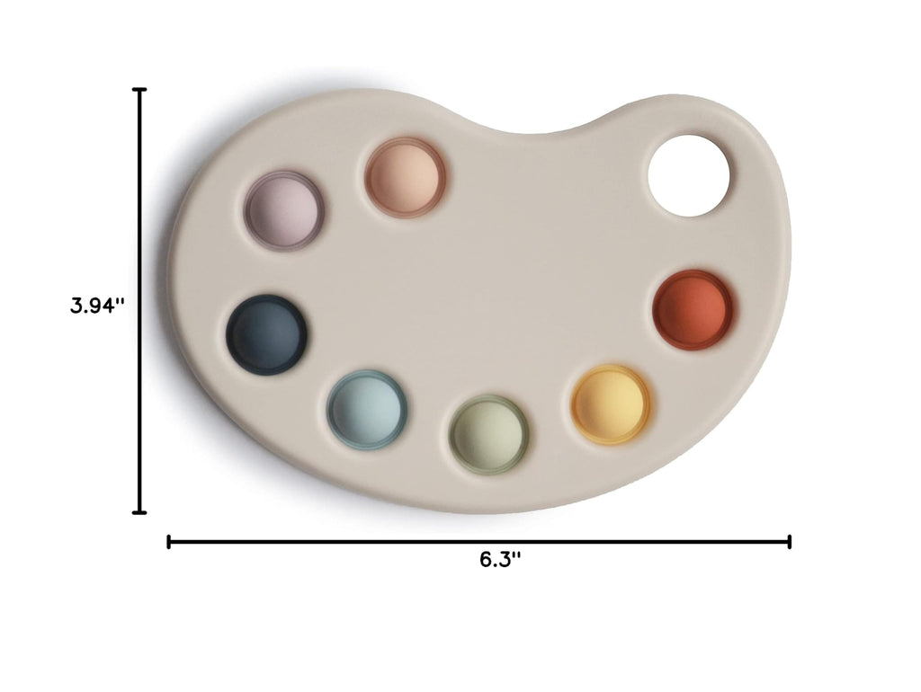 mushie Paint Palette Press Toy – Soft Silicone Pop Fidget for Baby Sensory Play