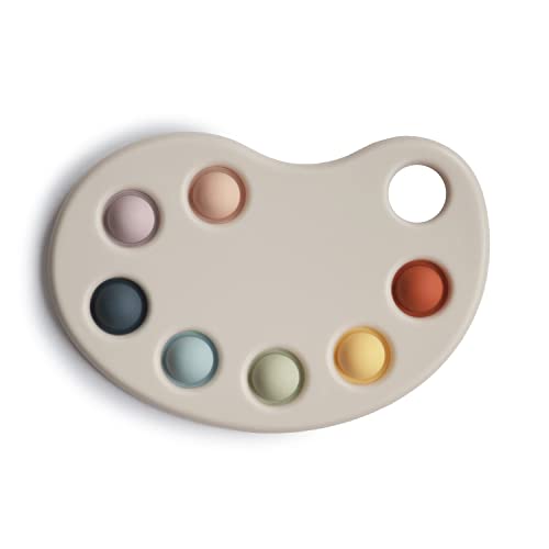 mushie Paint Palette Press Toy – Soft Silicone Pop Fidget for Baby Sensory Play