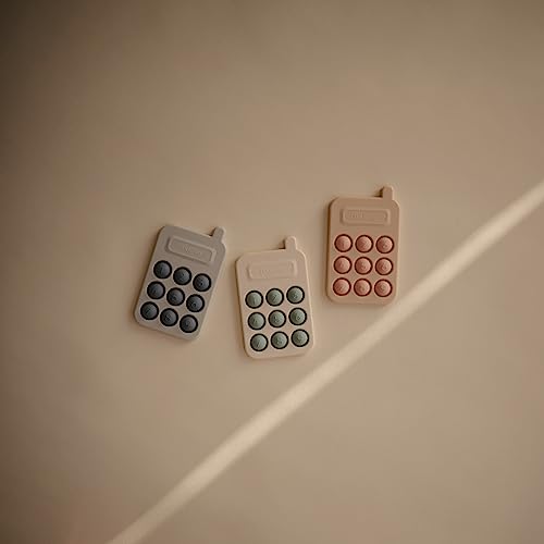 mushie Phone Press Toy (Cambridge Blue) - Baby Sensory Fidget Toy