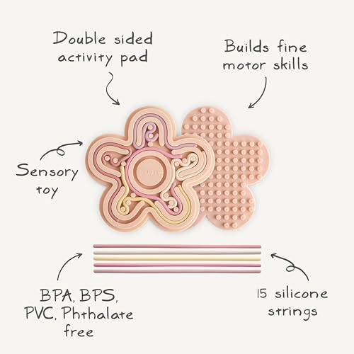 mushie Silicone Sensory Toy (Petal) – 16-Piece Fidget Toy for Ages 3+