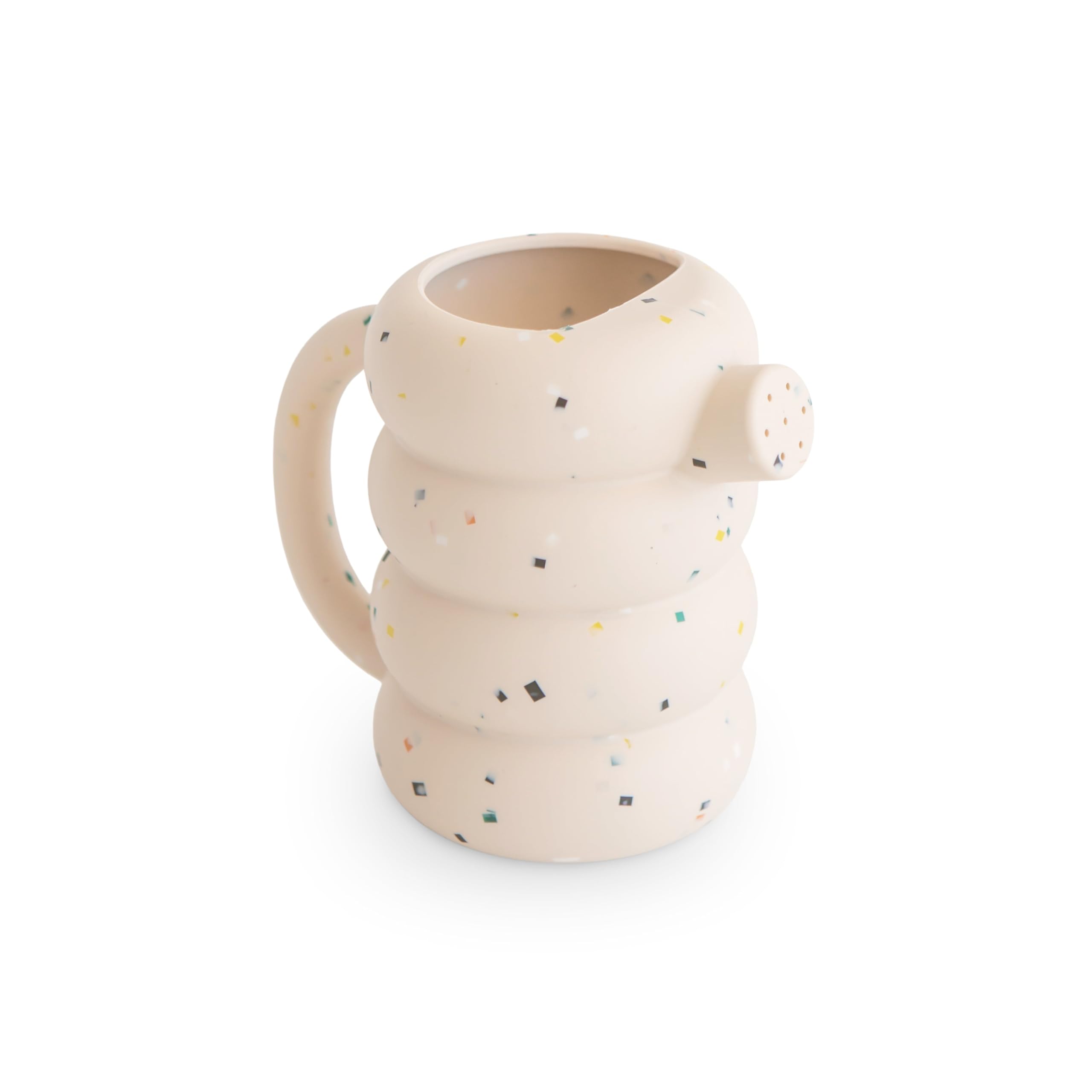 mushie Silicone Watering Can | Vanilla Confetti | Bath & Outdoor Toddler Toy 10M+