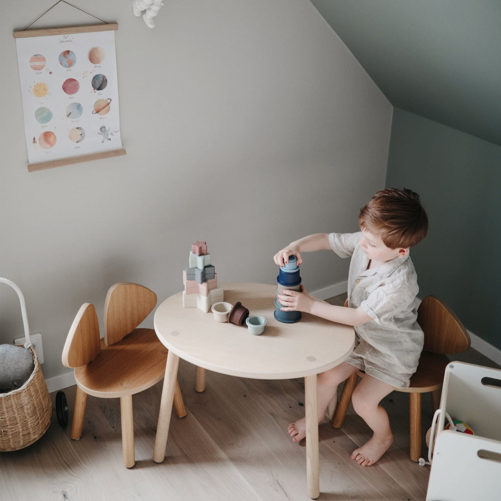 Mushie Stacking Cups (Forest) - 8-Piece Set | Non-Toxic, BPA-Free, Made in Denmark