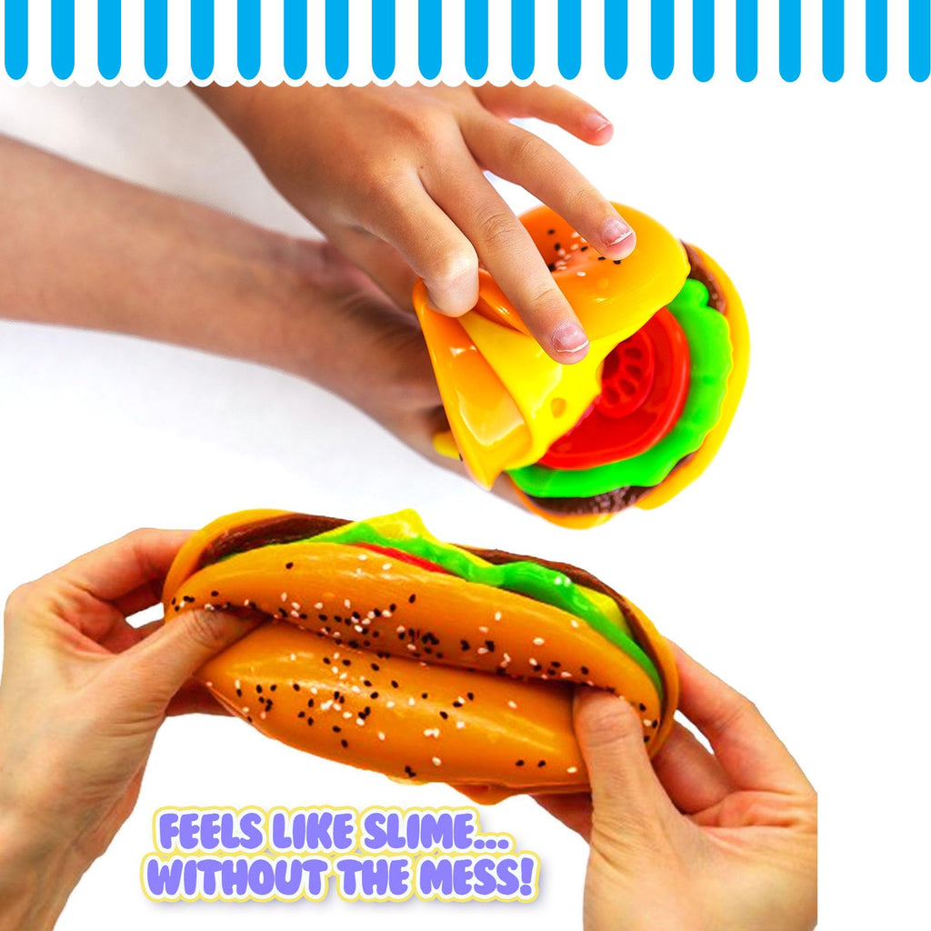 Mushmeez Taba Squishy Burger Jumbo 3.5" - Peelable Layered Squishy Toy for Stress Relief
