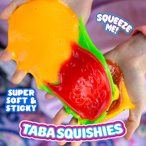 Mushmeez Taba Squishy Burger Jumbo 3.5" - Peelable Layered Squishy Toy for Stress Relief