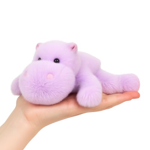 Mushymallow Adorable Hippo Stuffed Animal – Soft Plush Toy with Weighted Beans for Sitting or Standing