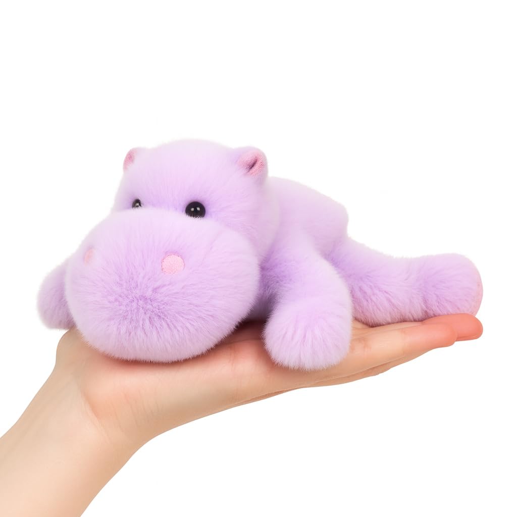 Mushymallow Adorable Hippo Stuffed Animal – Soft Plush Toy with Weighted Beans for Sitting or Standing