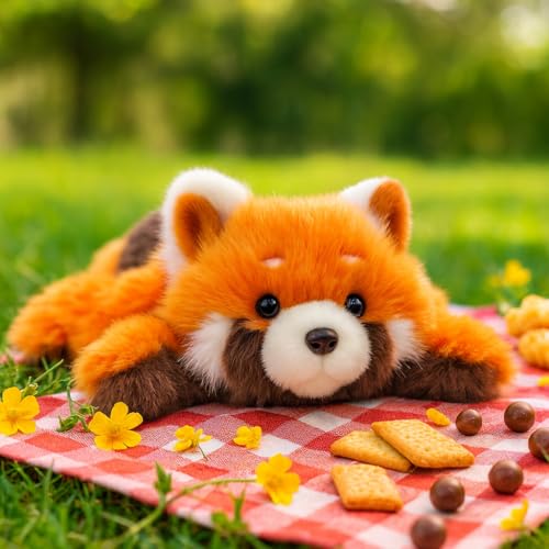 Mushymallow Adorable Red Panda Stuffed Animal - Soft Plush Toy with Weighted Beans, Cute Gift for Kids and Adults