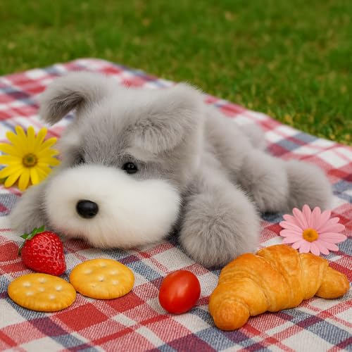 Mushymallow Adorable Schnauzer Stuffed Animal – Soft Plush Toy with Weighted Beans and Calming Scent, Cute Gift for Kids