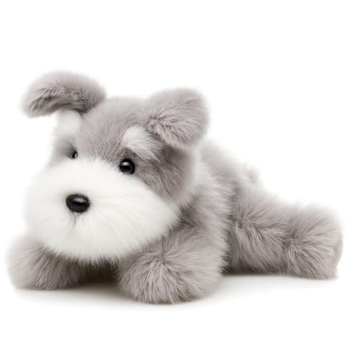 Mushymallow Adorable Schnauzer Stuffed Animal – Soft Plush Toy with Weighted Beans and Calming Scent, Cute Gift for Kids