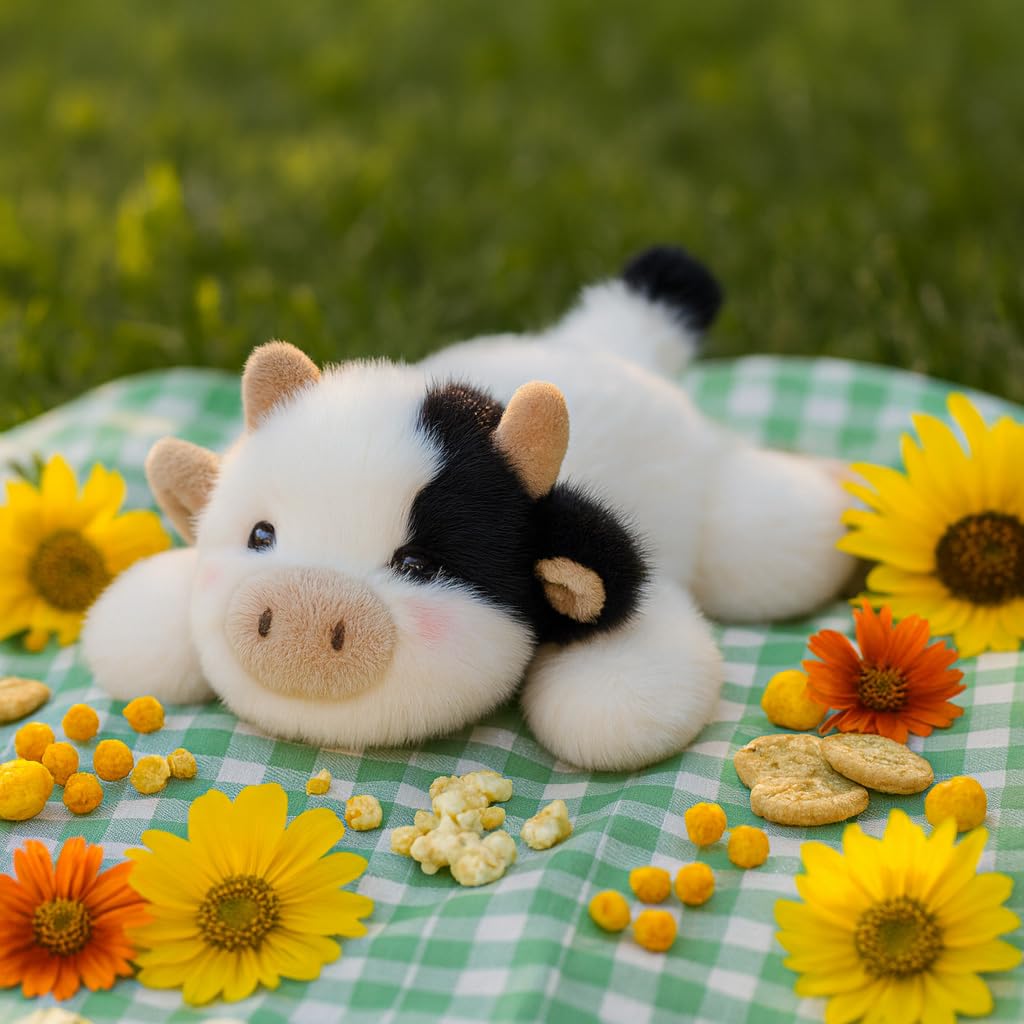 Mushymallow Cow Plush Toy – Soft Weighted Stuffed Animal for Stress Relief