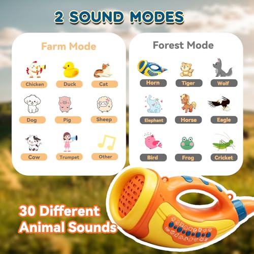Music Animal Caller Toy with 30 Sounds & Lights – Birthday Gift for 3 Year Old Boy Girl