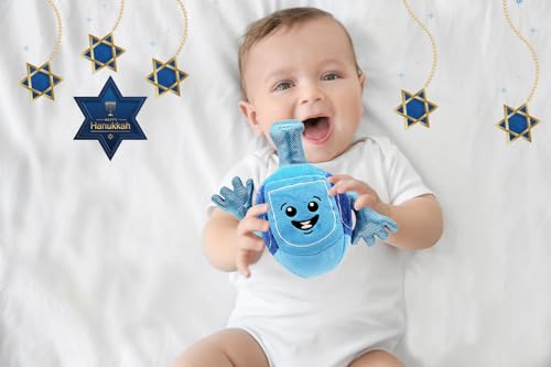 Musical Plush Dreidel Toy for Kids – Plays Two Hanukkah Songs, Soft & Squeezable