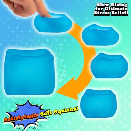 MUYMUT Sensory Stress Cube – Blue, 1-Pack: High-Density Gel Fidget Toy for Anxiety Relief with Slow-Rebound Design