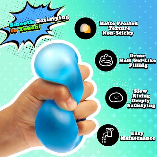 MUYMUT Sensory Stress Cube – Blue, 1-Pack: High-Density Gel Fidget Toy for Anxiety Relief with Slow-Rebound Design