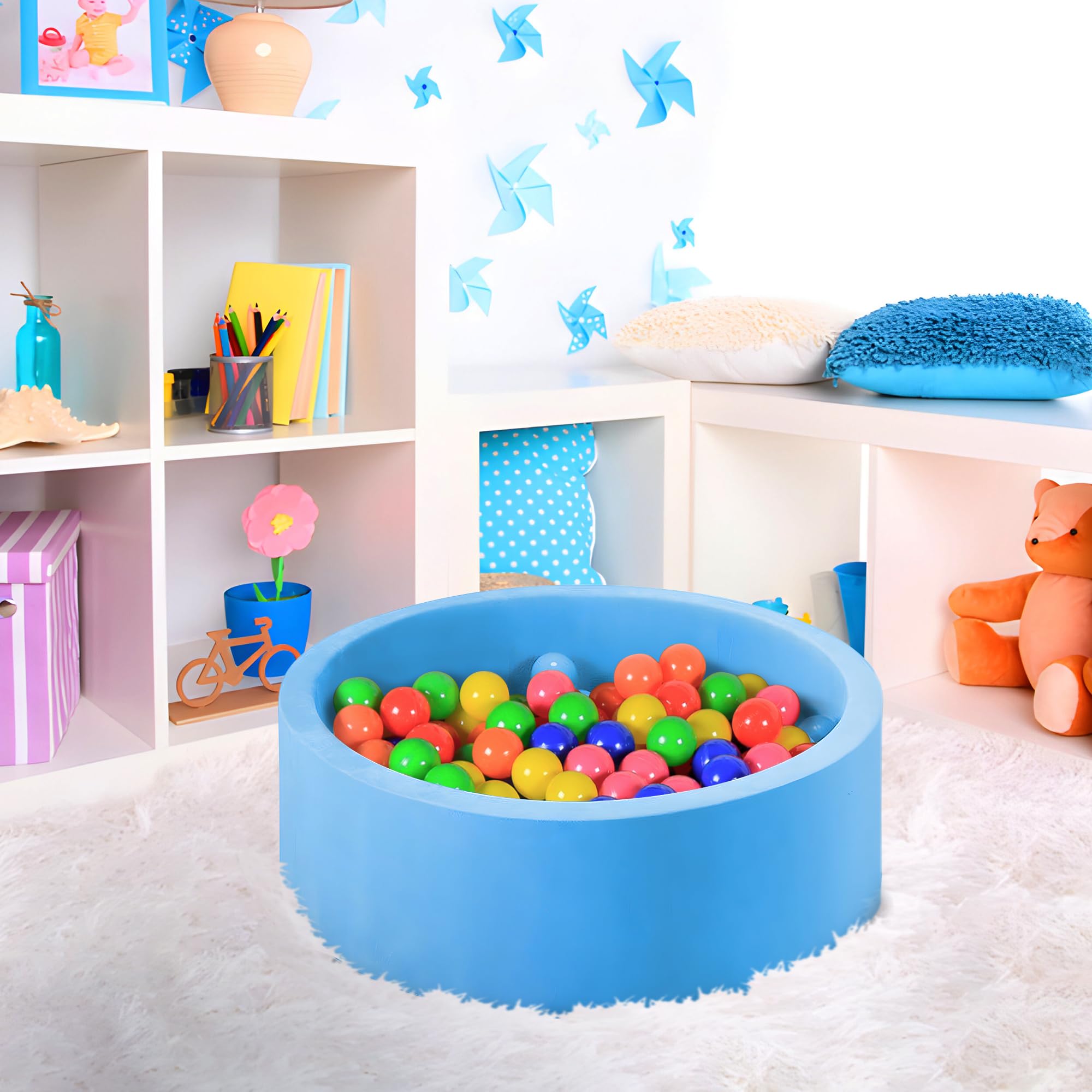 MW SPORTS 50 Ball Pit Balls for Toddlers & Kids – Crush Proof, BPA-Free, with Storage Bag