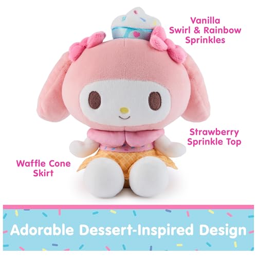 My Melody Ice Cream Plush by GUND - 6 Inch Soft Stuffed Animal with Dessert Outfit