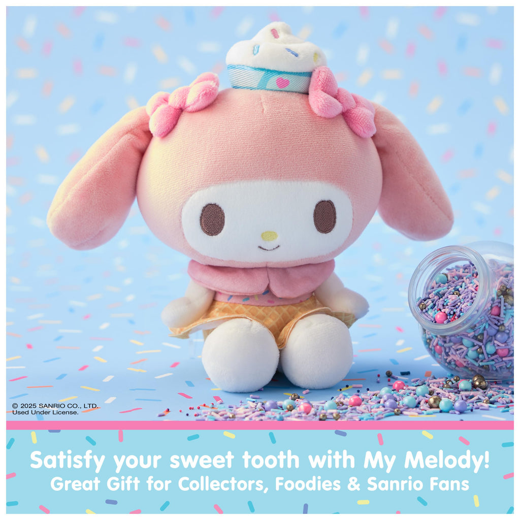 My Melody Ice Cream Plush by GUND - 6 Inch Soft Stuffed Animal with Dessert Outfit