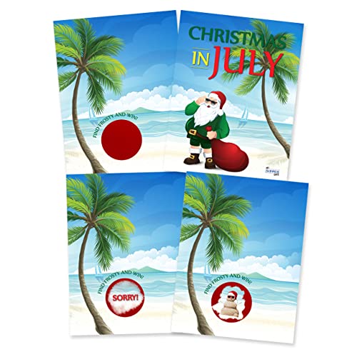 My Scratch Offs Christmas in July Scratch Off Cards (26 Pack) – Palm Tree Santa Design