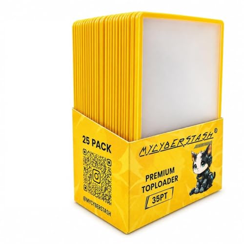 MYCYBERSTASH Yellow Outline TopLoaders 3x4 – 25 Pack for Anime & Sports Cards Up to 35pt