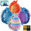 Mydethun 4-Pack 3D Printed Dragon Eggs – Articulated 27-Joint Dragons with Lore Cards & Mystery Colors