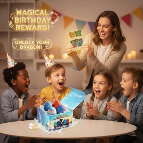 Mydethun 4-Pack 3D Printed Dragon Eggs – Articulated 27-Joint Dragons with Lore Cards & Mystery Colors