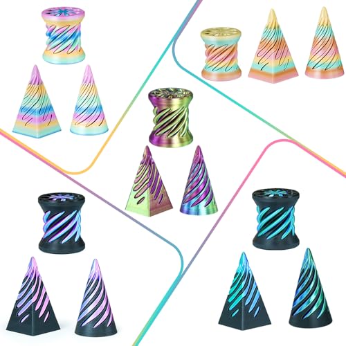 Mydhall Impossible Cone 3-Pack – 3D Printed Spiral Fidget Toys for Stress Relief (Green+Black)