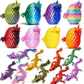 Mystery Dragon Egg Set: 8 Pack 3D Printed Articulated Dragons - Fidget Toys & Fantasy Desk Decor