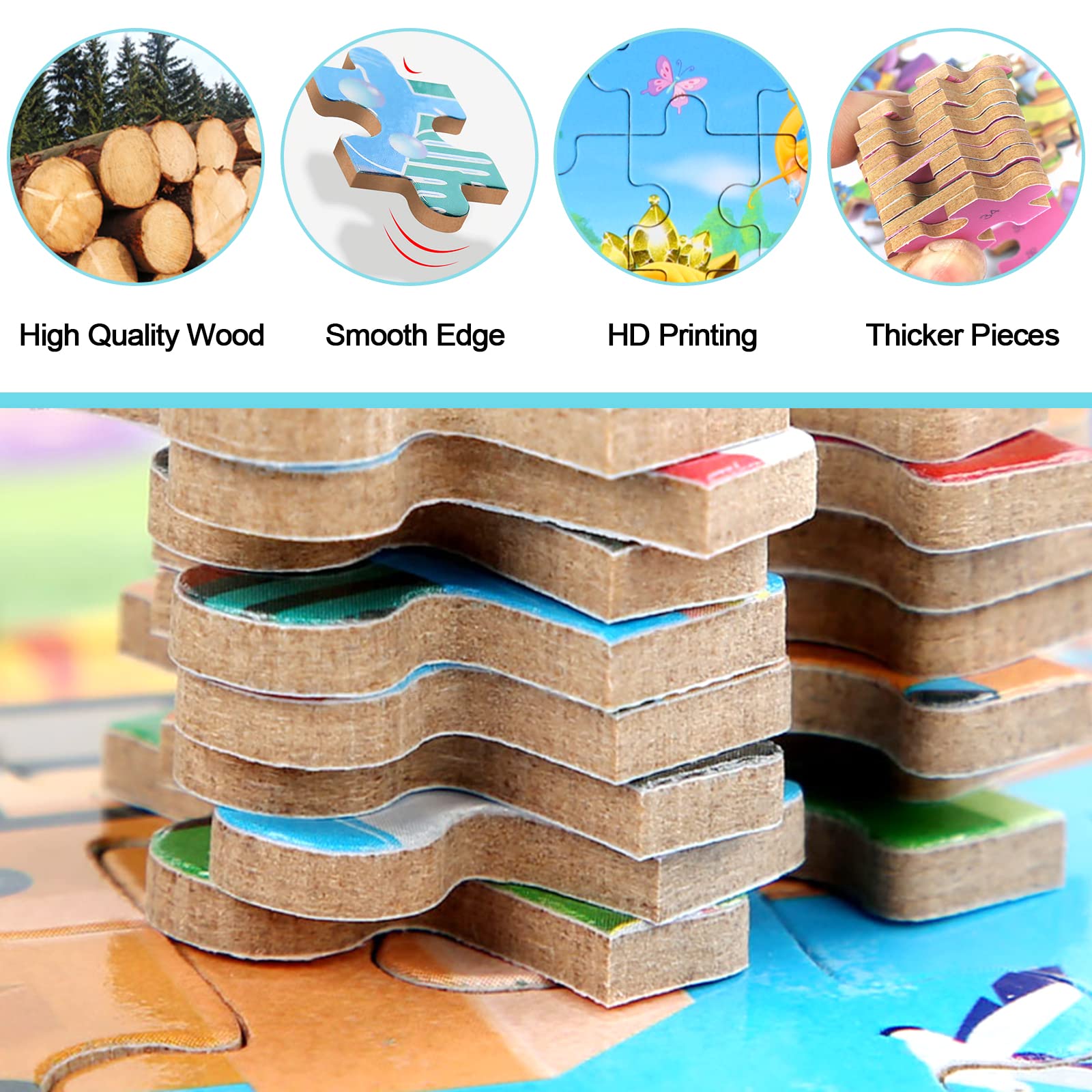 MZZOTOY 60-Piece Jigsaw Puzzle for Kids Ages 4-8 in Metal Box – Educational Toy with Numbered Pieces