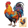 NABYSHOP Wooden Rooster Puzzle - 270 Pieces, 14.5x11.1 Inches, Natural Wood Jigsaw for Adults