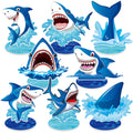 Namalu 16-Piece Shark Centerpiece Set - Ocean Theme Table Decorations for Birthday Parties