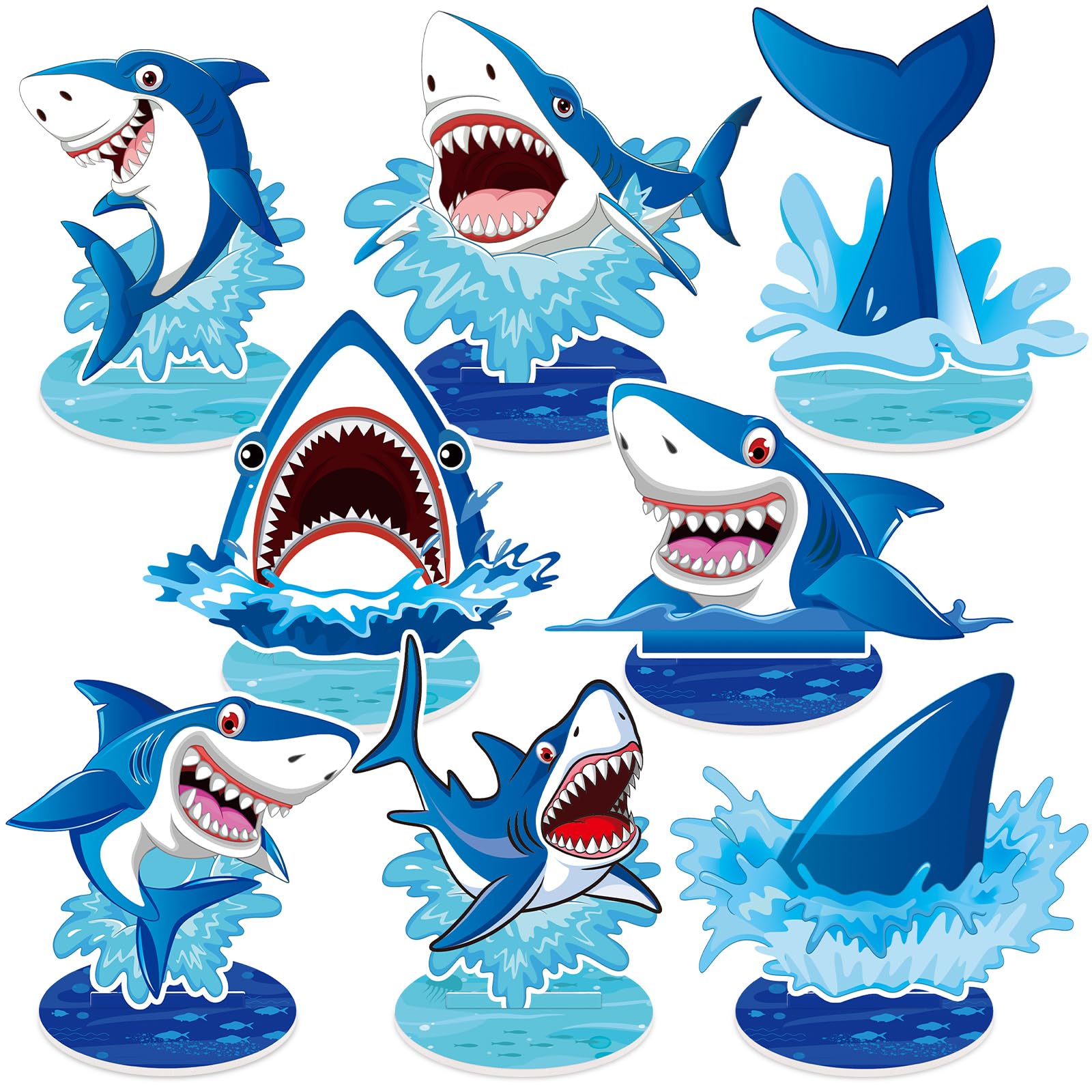 Namalu 16-Piece Shark Centerpiece Set - Ocean Theme Table Decorations for Birthday Parties