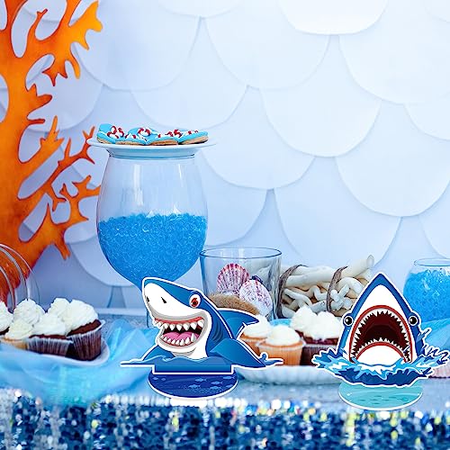 Namalu 16-Piece Shark Centerpiece Set - Ocean Theme Table Decorations for Birthday Parties