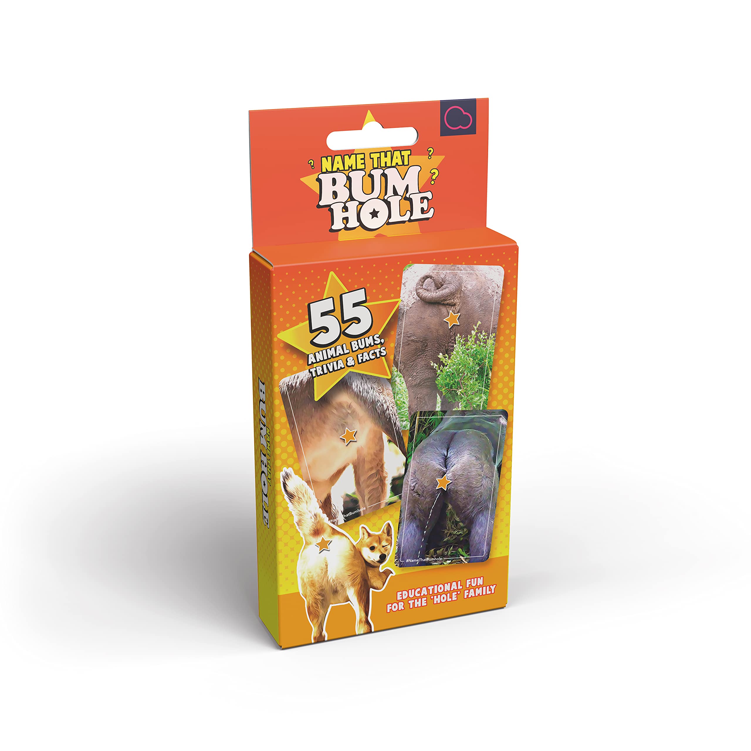 Name That Butthole Card Game – 55 Animal Trivia Flashcards for Parties and Family Game Night